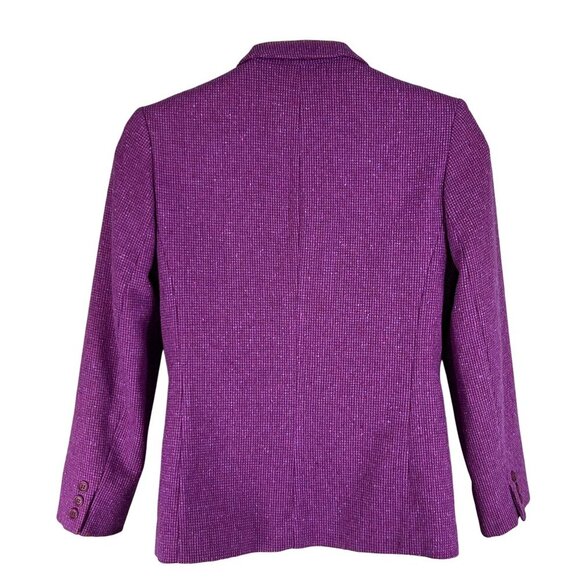 Pendleton Women 14 Pure Virgin Wool Blazer Purple Tweed Jacket USA Made Timeless - Picture 6 of 16